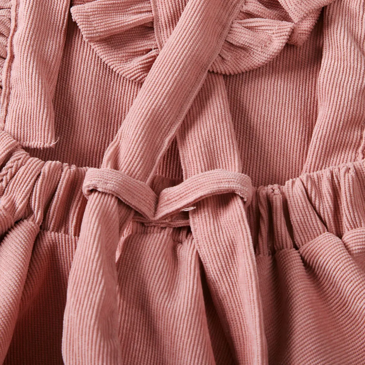 Вельветовое платье Pudcoco для маленьких девочек без рукавов с оборками вечерние