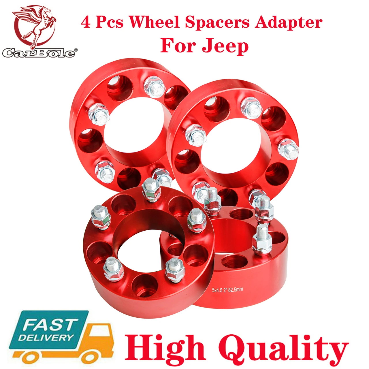 

4 Pcs 2" Wheel Spacers Adapters 5x4.5 Lug Hubcentric Adapters For Jeep Wrangler TJ, YJ, XJ, KJ, KK, ZJ, MJ Grand Cherokee ZJ