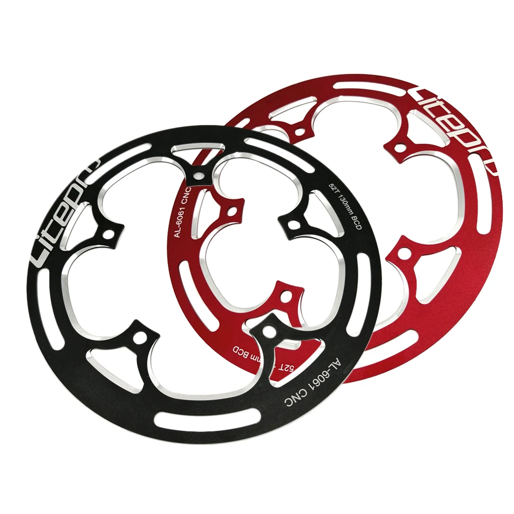 

Folding Bike Chainring Guard Single Speed 50-52T/52-54T 130BCD Aluminum Alloy Chain Ring Protector Crankset Guard