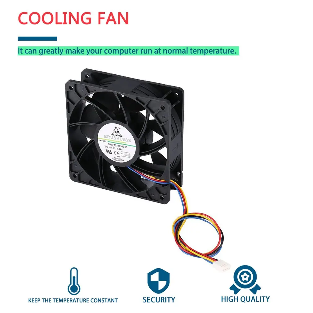 LESHP 7500 об/мин DC12V 5.0A Майнер охлаждающий вентилятор для Antminer Bitmain S7 S9 4 контактный