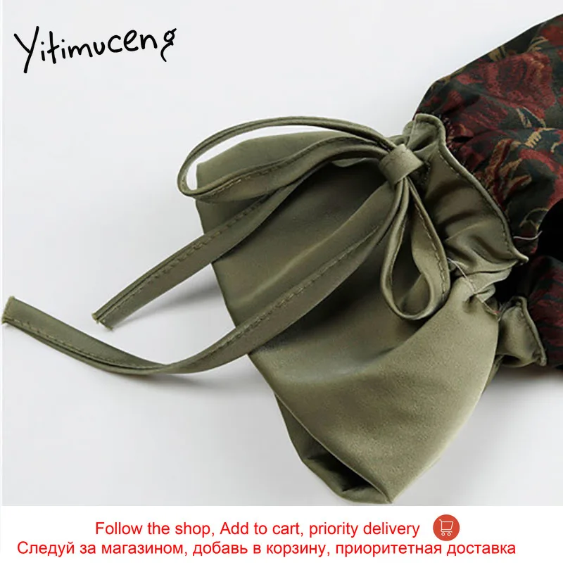 

Yitimuceng Vintage Patchwork Print Blouse Women Button Shirts Loose New Spring 2021 Fashion Long Sleeve Single Breasted Tops