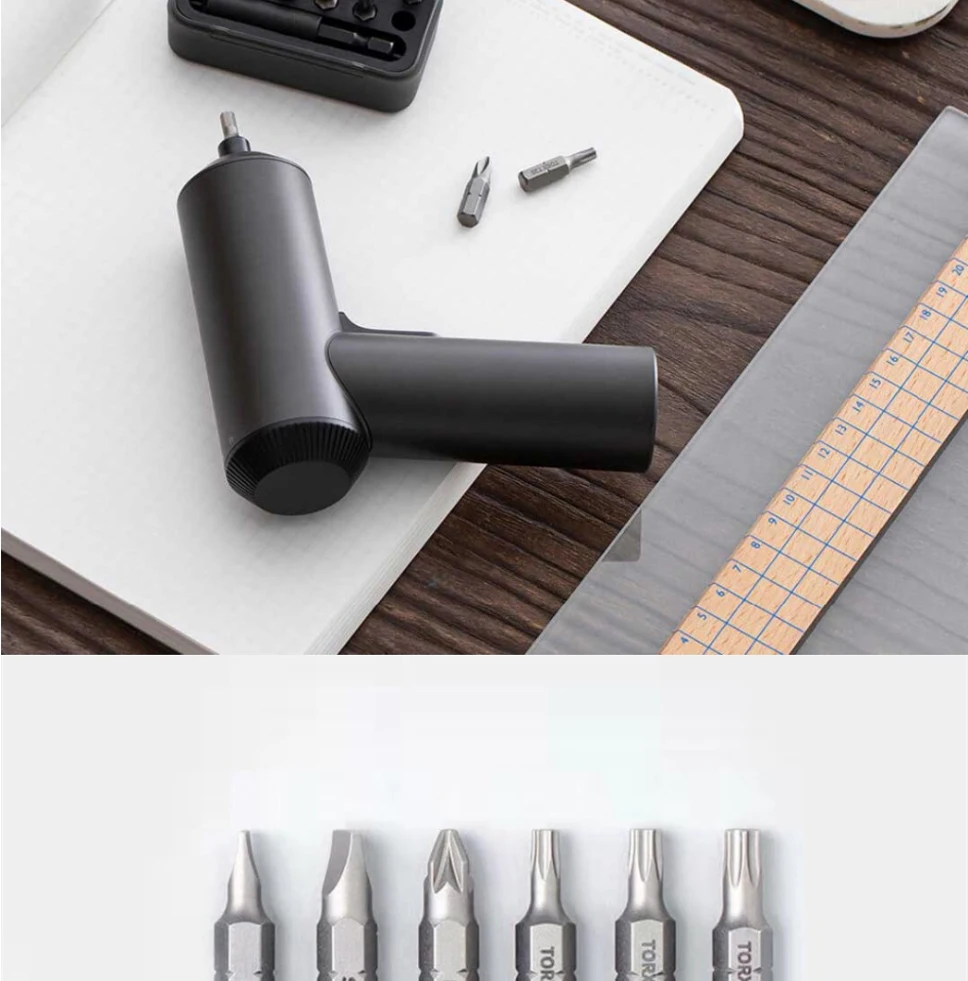 xiaomi mijia домашняя электрическая отвертка 5N. m большой крутящий момент PH1 H3 SL4 Набор отверток 12 шт. S2 бит 2000amh батарея 3,6 В