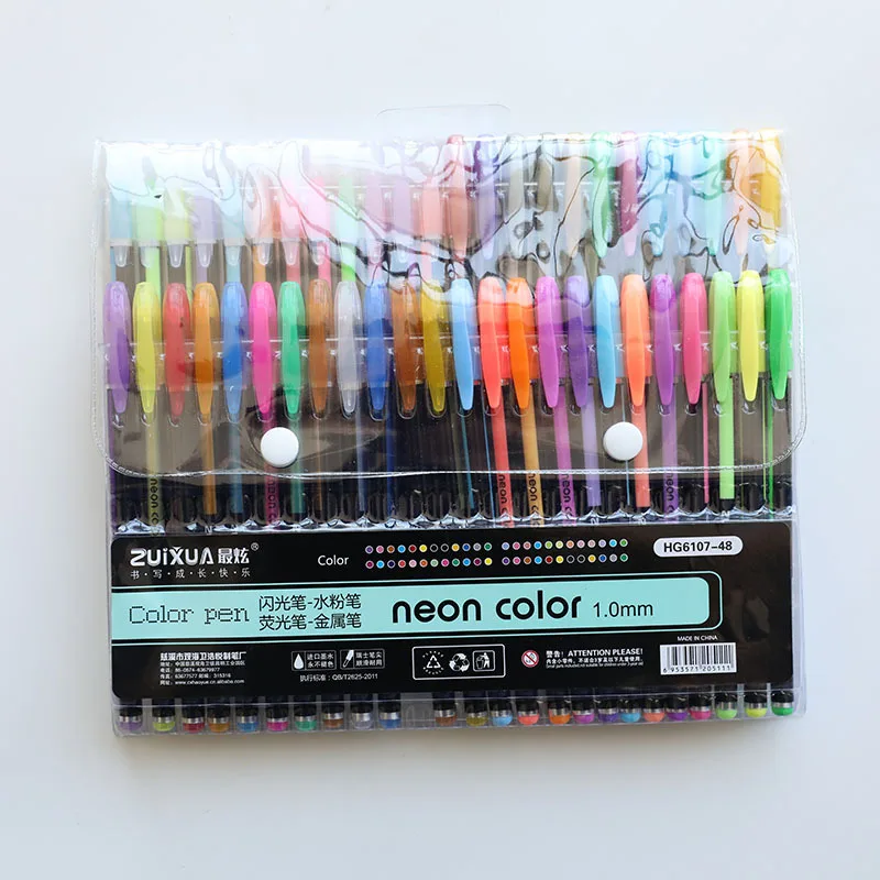 Набор гелевых маркеров набор ручек с блестками для рисования скетчей цветные