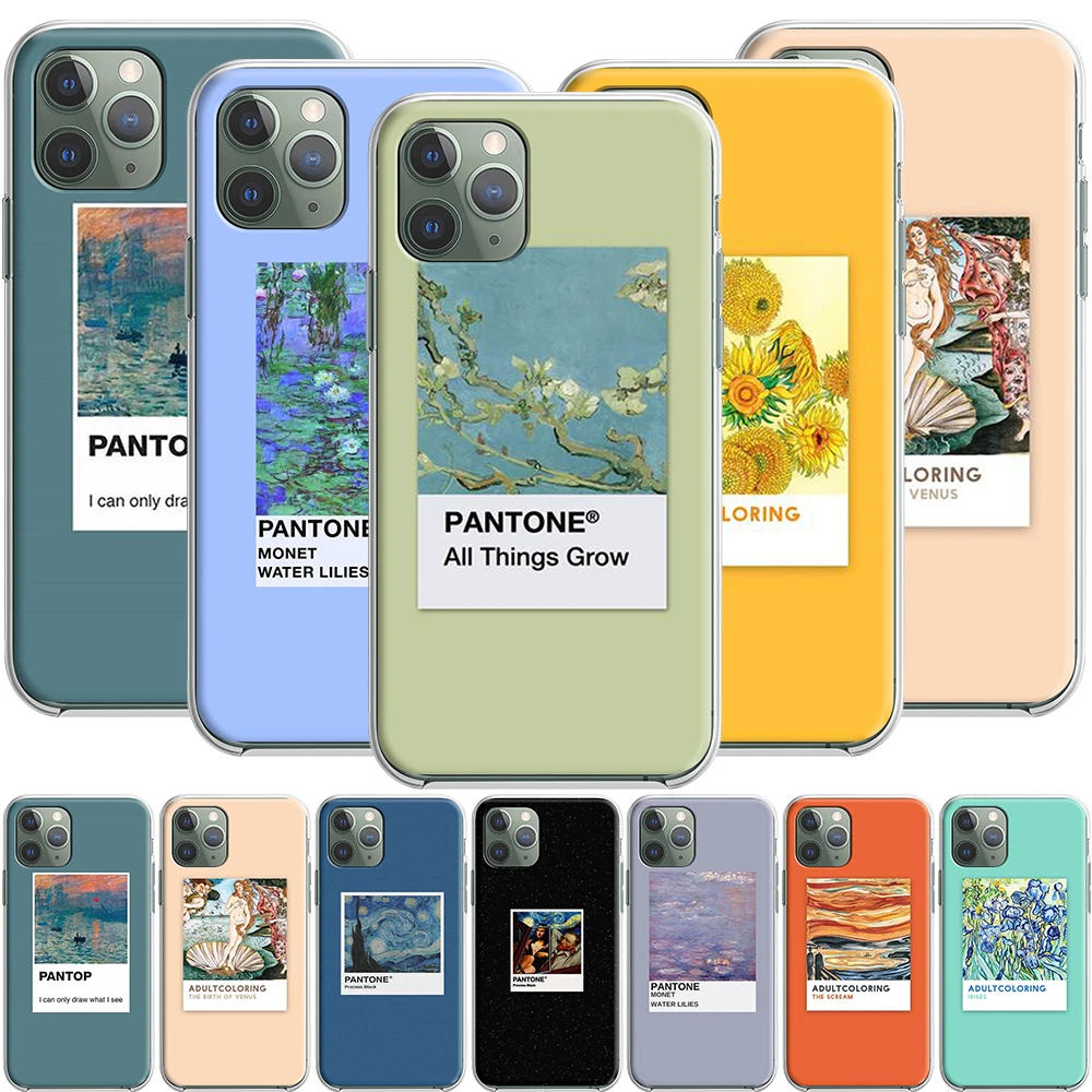 Ван Гог Пантон эстетический силиконовый чехол для Apple iPhone 12 Mini 11 Pro SE XS X XR Max 8 7 6S 6 Plus