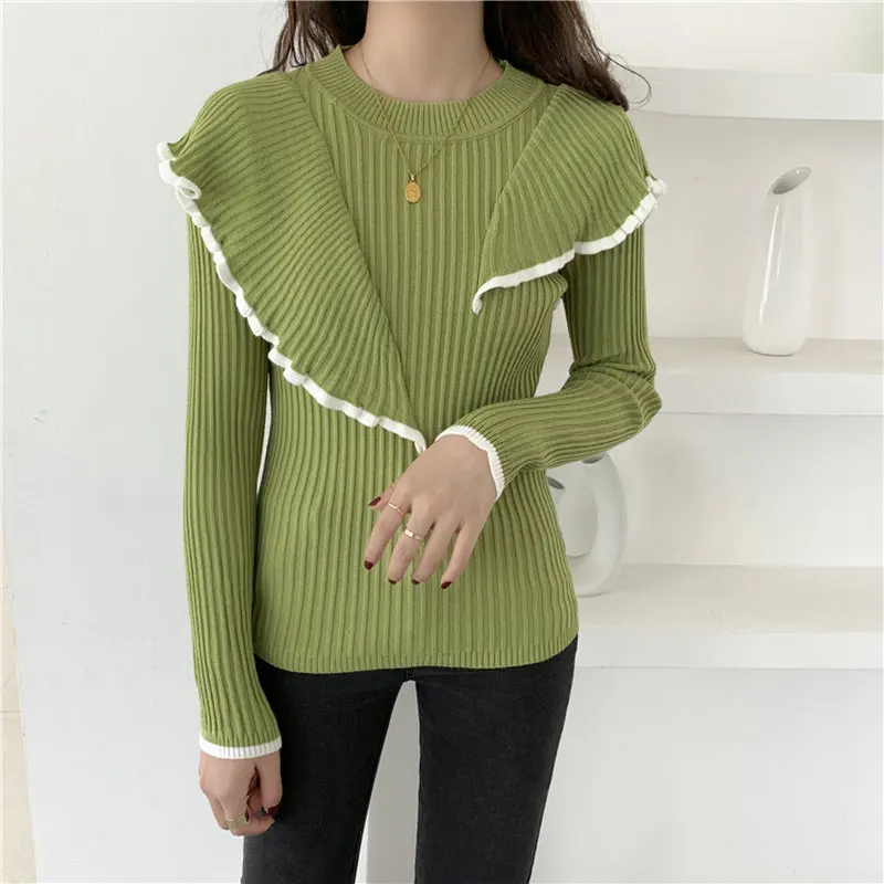 

Fall Sweater Women Clothing Black Thin Korean Fashion Knitwear Pullover Woman Sweaters Long Sleeve Slim Knitted Tops Autumn 2020