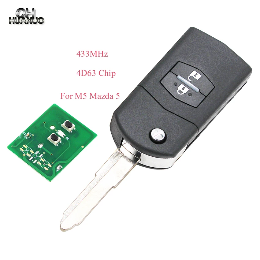 2-кнопочный складной смарт-ключ брелок дистанционный Автомобильный ключ 433 МГц с