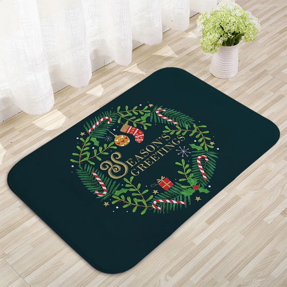 

40x60cm Merry Christmas Floor Door Mat Non Slip Indoor Doormat Rugs Mat Home Decor Christmas Decorations 2021 New Year