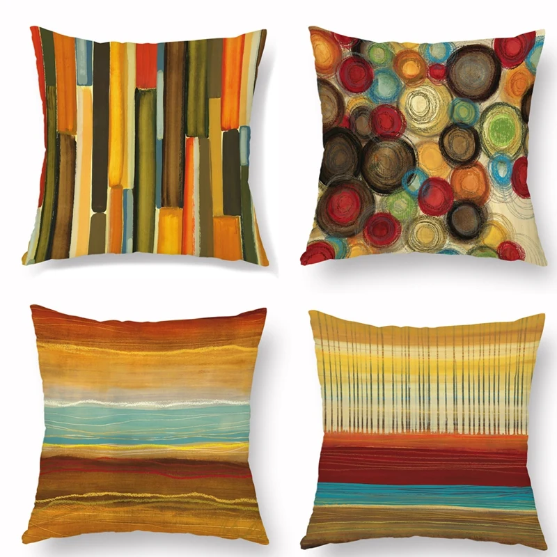 

Картина маслом, наволочка, домашние декоративные наволочки, цветная абстрактная наволочка для дивана, гостиной, автомобиля, 45x45 см