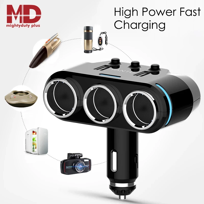 QC3.0 быстрое автомобильное зарядное устройство с 2 портами USB адаптер питания