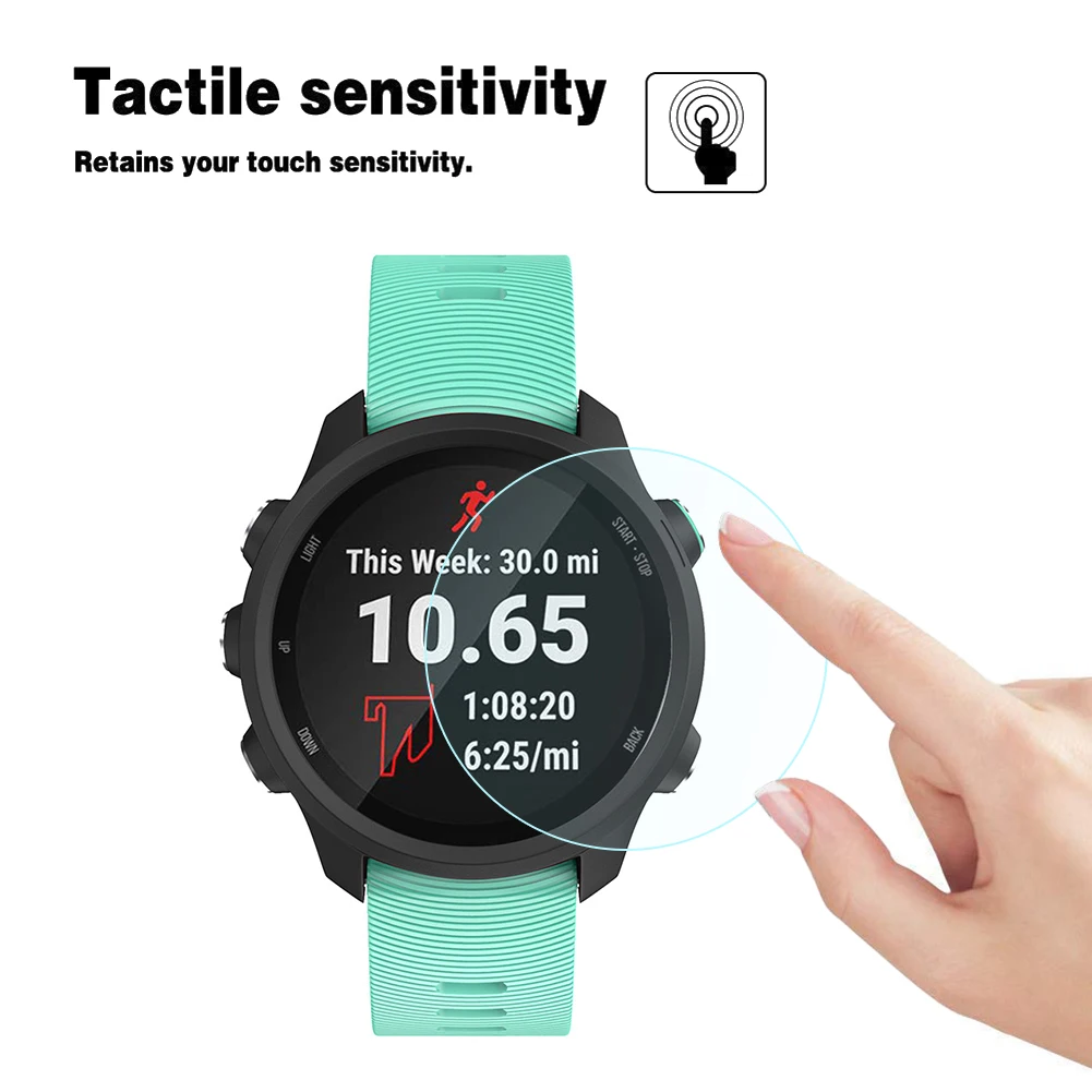 

2pcs Smart Watch Anti-oil/water Protective Cover Tempered Glass Film for Garmin Forerunner 745 Screen Protector