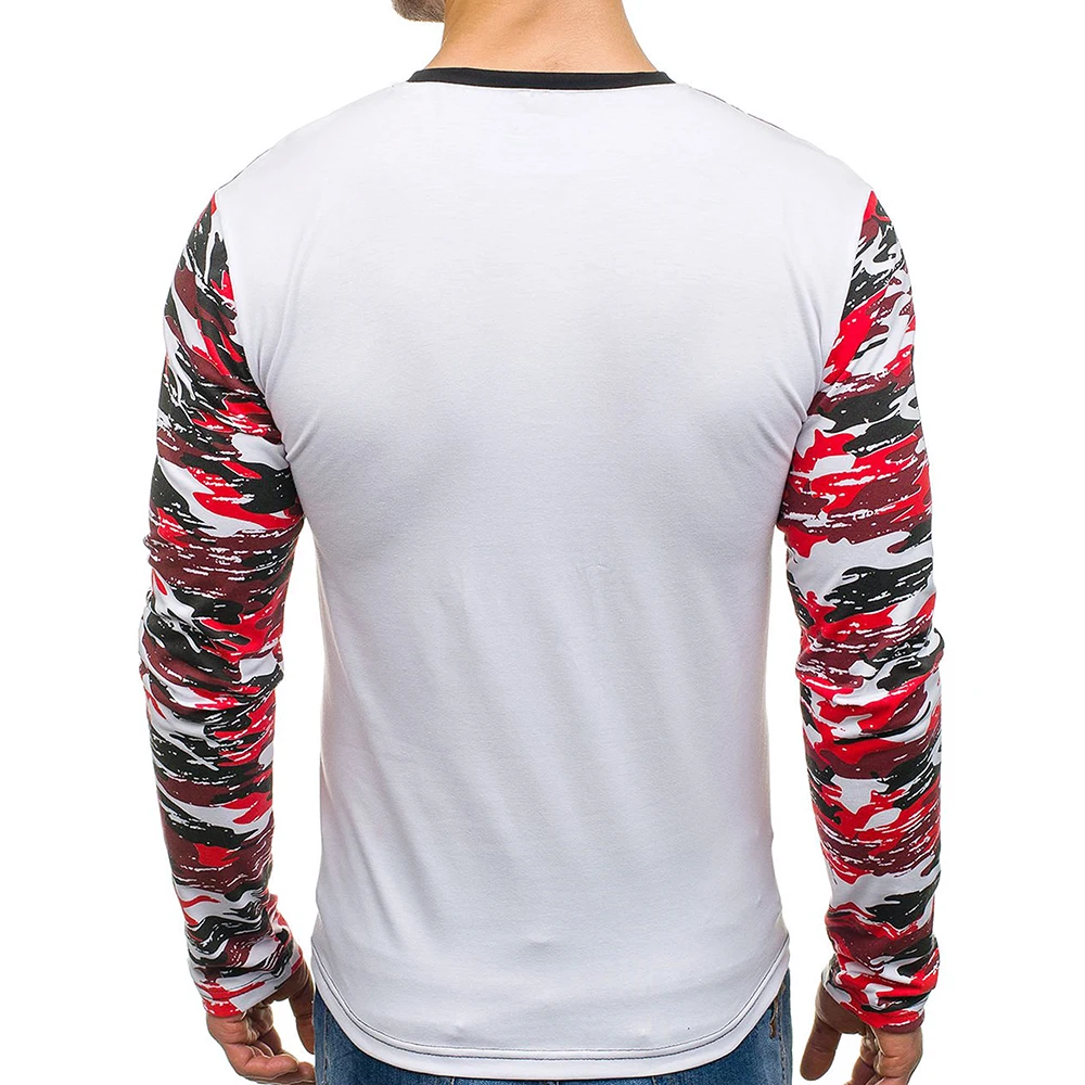 

Mens Long Sleeve Tee Shirts 2020 Autumn Winter Comfort Soft T Shirt for Men Camouflage Stretchy O Neck Camo T-Shirt