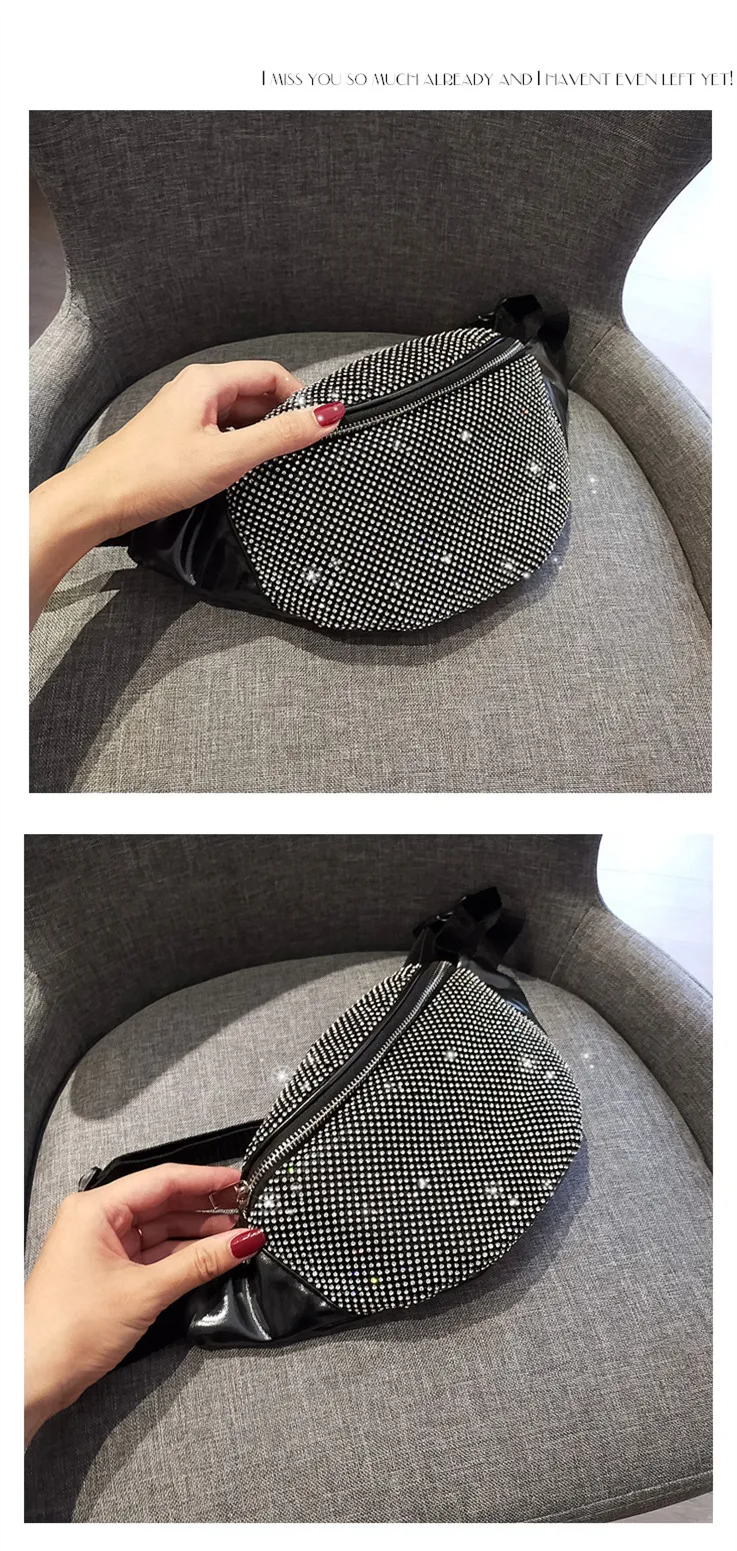 BXX Sac/ модные осенне-зимние роскошные женские сумки дизайнерские Стразы поясная сумка с цепочкой диагональная упаковка ZE874