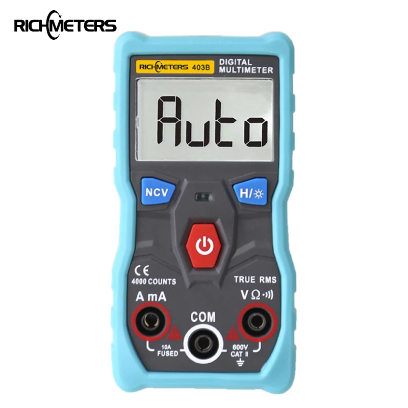 

RM403B Auto Digital Multimeter True RMS Intelligent NCV 4000 Counts AC/DC Voltage Current Ohm Tester Leads Japan Korea