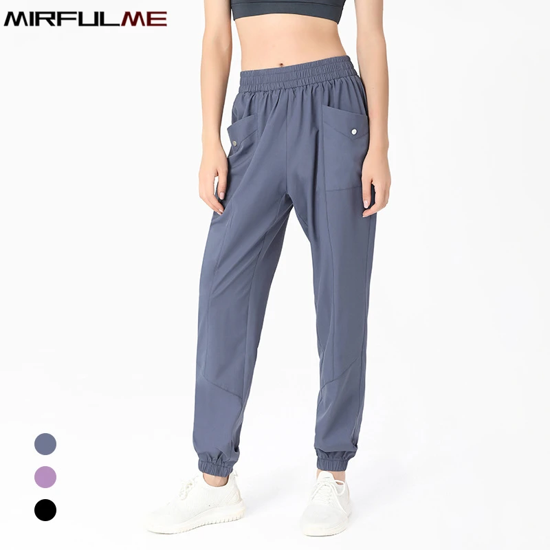 

Women Jogger Pants Quick Dry High Waist Sports Leggings Loose Yoga Harem Pant Pocket Running Trousers Girls Gym Fitness Bloomers