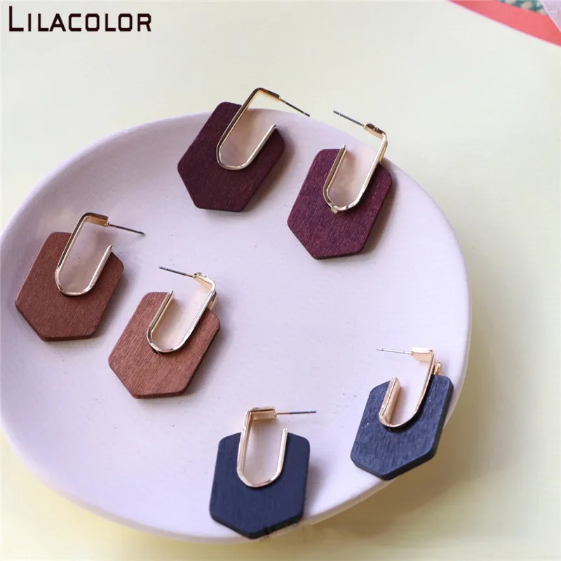 Женские винтажные серьги-гвоздики в форме буквы U | Украшения и аксессуары