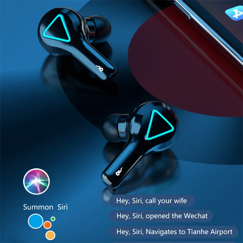 

Wireless Earphones Bluetooth V5.0 TWS Wireless Bluetooth Headphones LED Display With 3300mAh Power Bank Headsets With Microphone