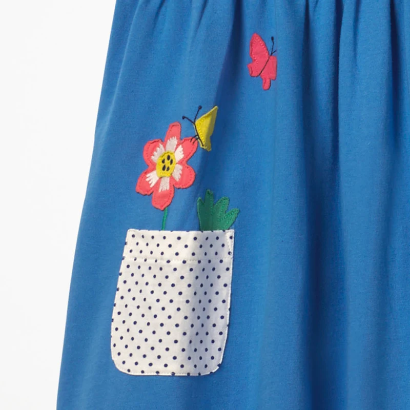 Little maven Dress Baby Kids Girls Animal Butterfly Flower Dress Summer Toddler Girl's Fancy Elegant Dress Pocket Clothes