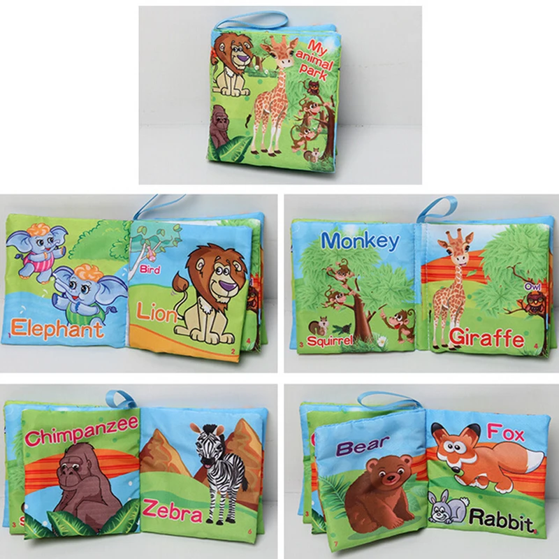 

10pages Baby Toys Infant Kids Early Development Cloth Books Colorful Educational Unfolding Activity Book Rattles Mobiles Toy