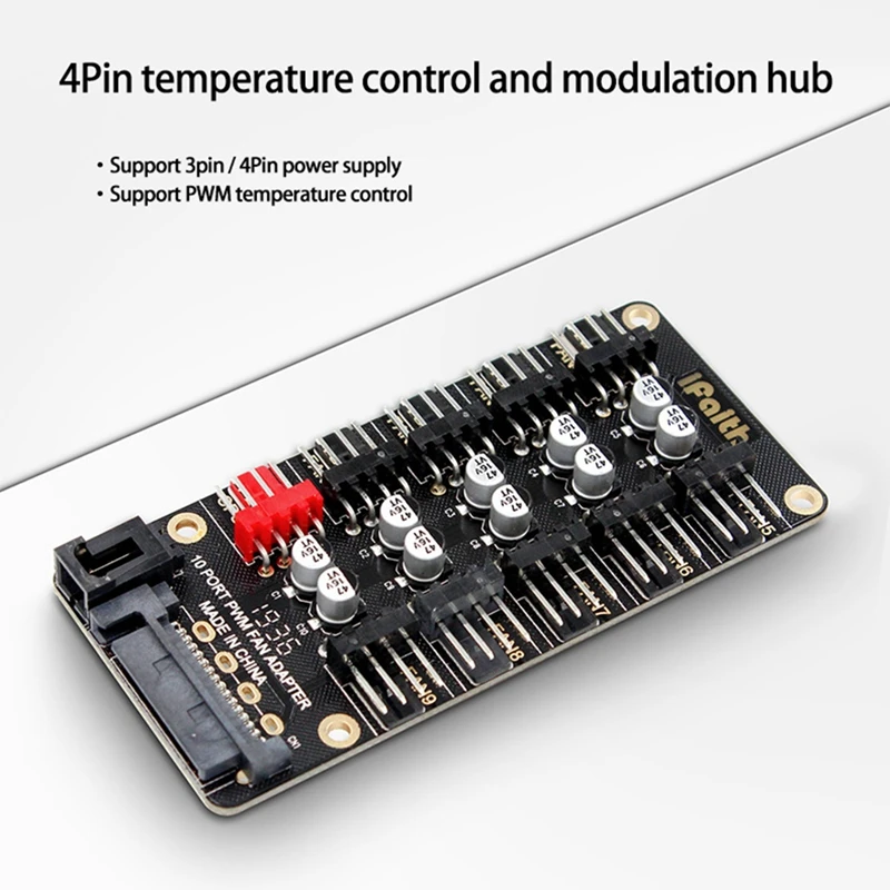 

JEYI Motherboard 4Pin PWM Hub Temperature Control Speed Regulation Fan Controller