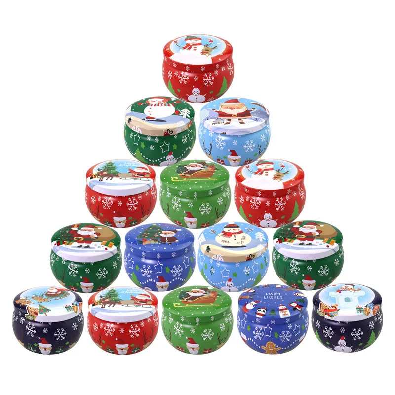 4 Pcs/Lot Vintage Metal Candle Jar with Lid 2.2OZ Handmade Candles Making Container Mini Tins Christmas Gift Box | Дом и сад