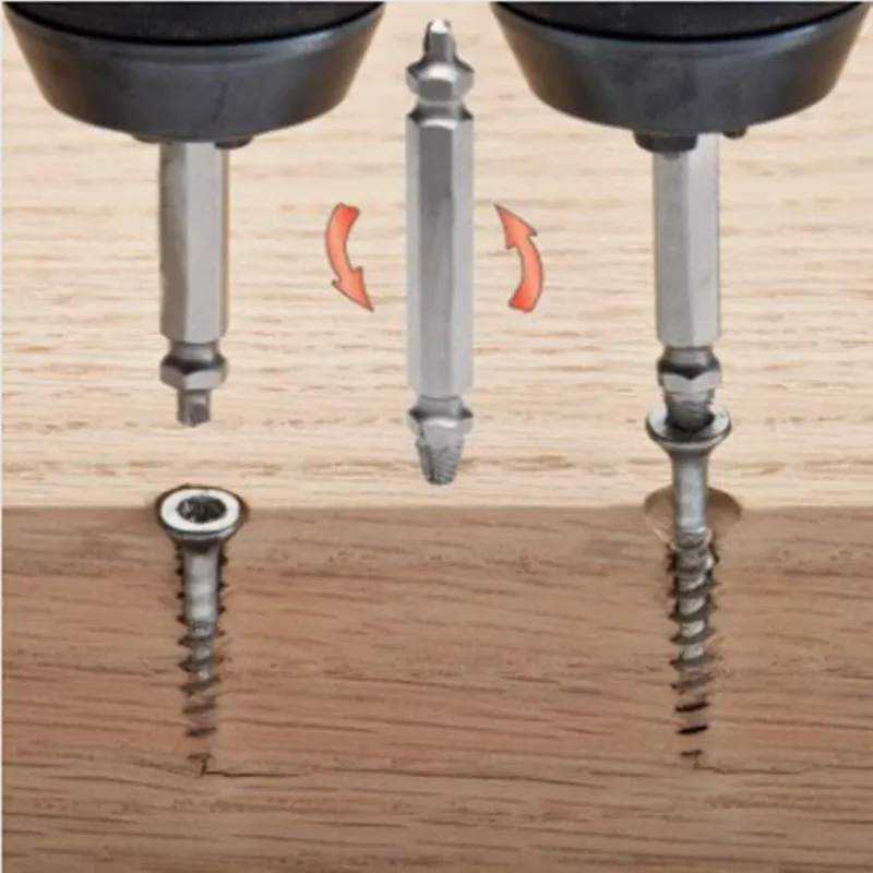 4pcs Screw Extractor Drill Bits Guide Set Broken Damaged Bolt Remover Double Ended | Инструменты