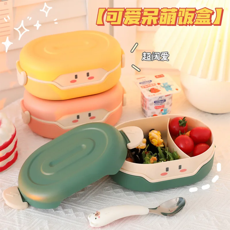 Cute cute cartoon Japanese Bento Box tape cover portable fruit box hot student split lunch box plastic lunch box 