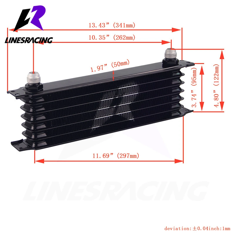 Black/ Blue UNIVERSAL 7 ROW AN10 OIL COOLER 262mm Trust Type | Автомобили и мотоциклы
