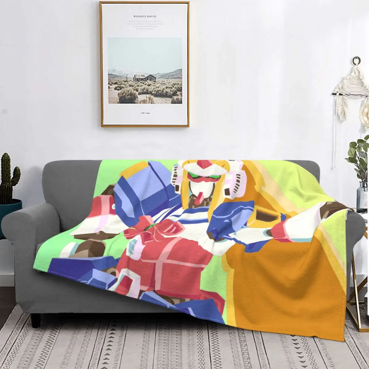 

Gundam Tomino Yoshiyuki Aircraft Warfare Anime Blanket Flannel Yeah Cozy Soft FLeece Bedspread