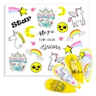 Мультфильм Единорог наклейки для ногтей для детей украшения ногтей Обертывания милые элементы Маникюр фольга клей для накладных ногтей Наклейка для детей