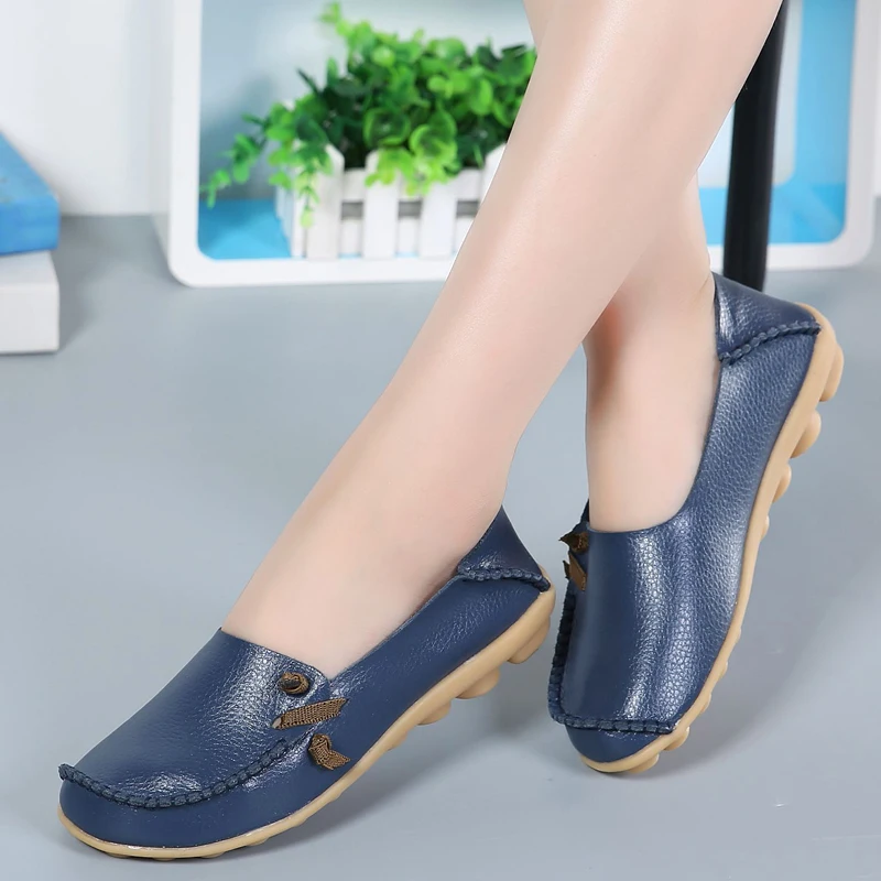 Женские туфли оксфорды на плоской подошве Кожаные Мягкие Лоферы для прогулок