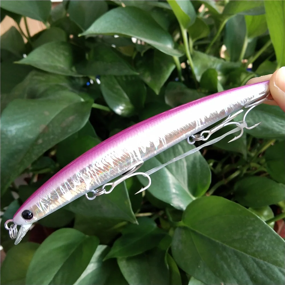

TSURINOYA 125F Saltwater Floating Minnow 125mm 14.3g Shallow Sea Fishing Lure DW72 Long Casting Jerkbait Seabass Pike Hard Bait