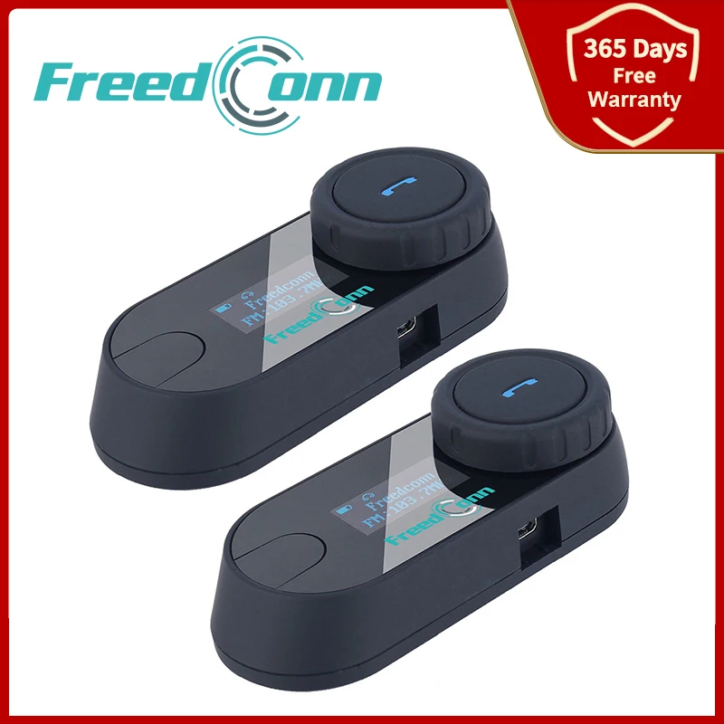 2Pcs Оригинальный Freedconn TCOM SC Интерком Мотоциклетный шлем Bluetooth Наушники OLED Экран FM