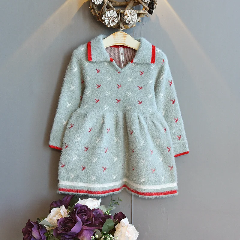 

Girls Dress Autumn Winter knitting Children Clothes Sweater Dresses For Girls Long Sleeve Princess Dress Kids Clothing vestidos