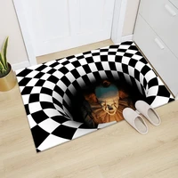 3d sewer manhole cover horror home carpet vortex clown trap visual carpet living room bedroom floor mats halloween decorations