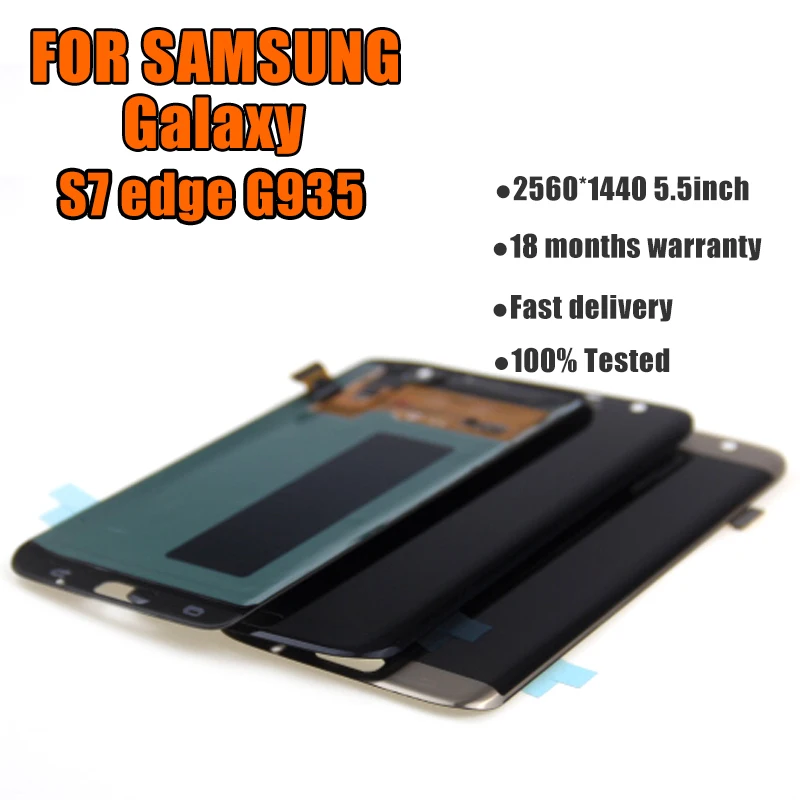 5,5 ''Супер AMOLED красный ЖКД для SAMSUNG Galaxy s7 edge G935 G935F сенсорный экран дигитайзер дисплей