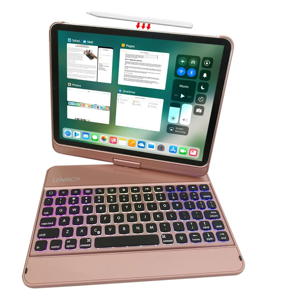 Чехол для Apple iPad Pro 11 дюймов 2018 клавиатура с тонкой умной пластиковой подсветкой