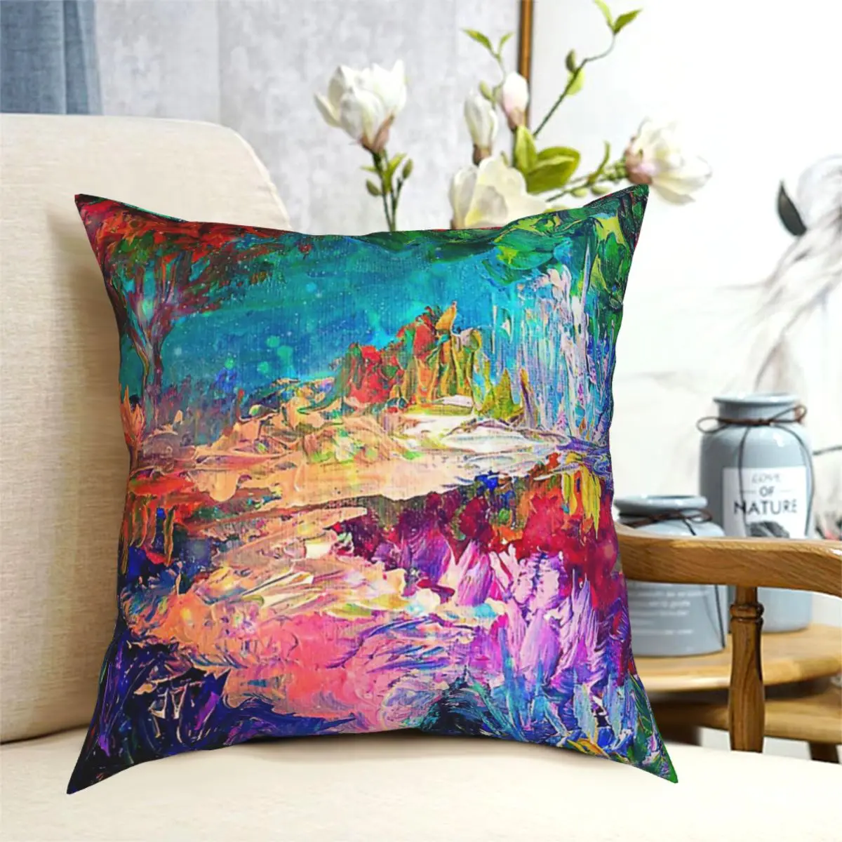

Blue And Turquoise Art Pillow Cushion Cover Decorative Pillowcases Case Home Sofa Cushions