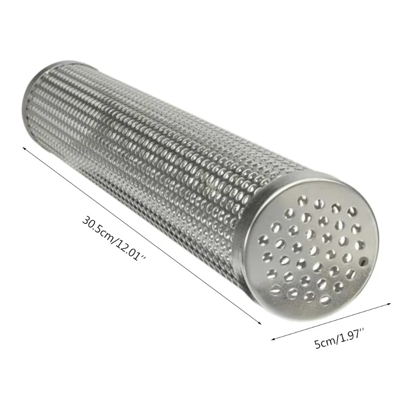 

304 stainless steel smoking tube, BBQ smoking box, diamond-shaped fruit wood, barbecue tools, accessories