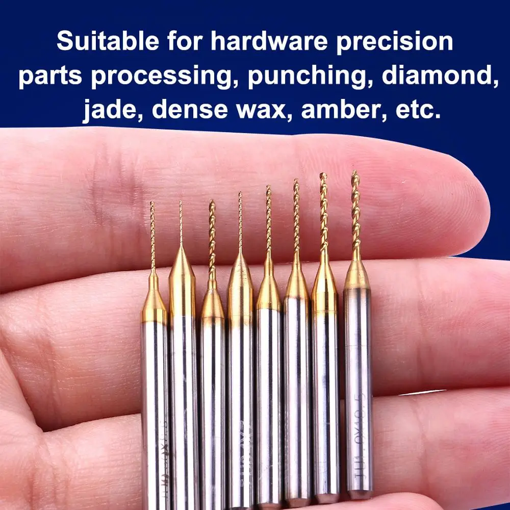 Высокоточные титановые микро сверла 0 3 мм 1 из карбида вольфрама набор сверл с ЧПУ