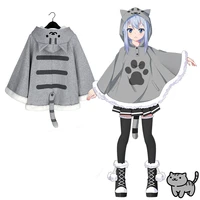 anime neko atsume cute cat backyard anime kawaii warm cartoon cloak sweater hooded coat capes cosplay props christmas gifts new