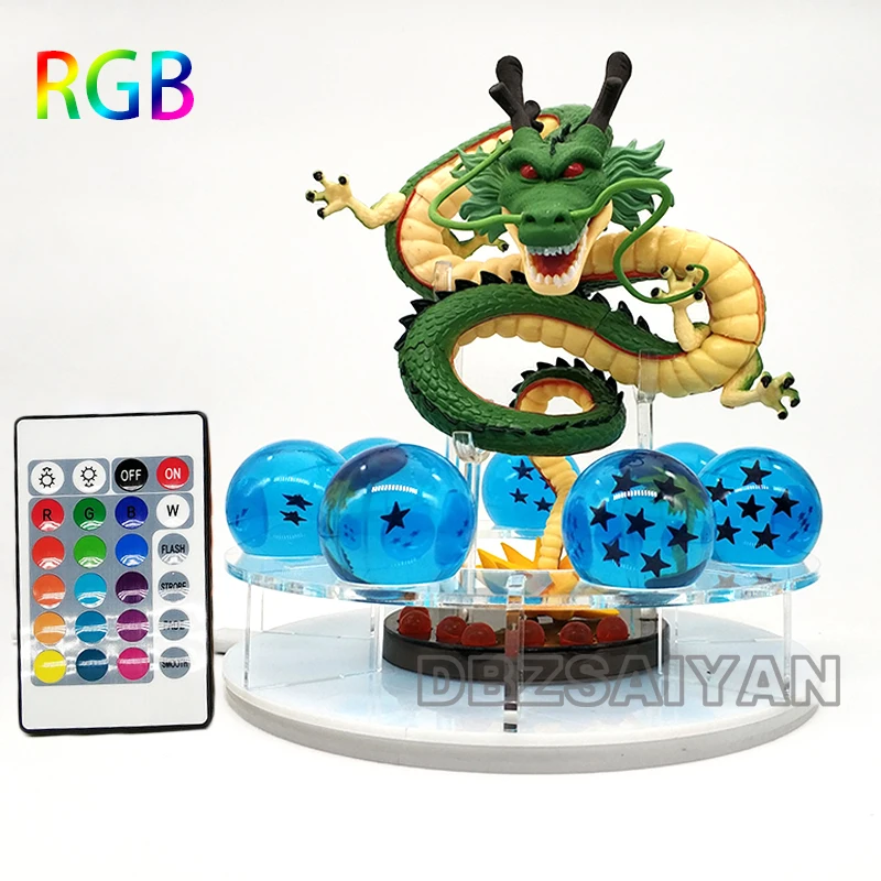 15 см Dragon Ball Shenron figulas прикроватная лампа Dragon Ball Z рисунок ночной Светильник Shenlong+ 7 шт 3,5 см шарики+ акриловая полка DBZ