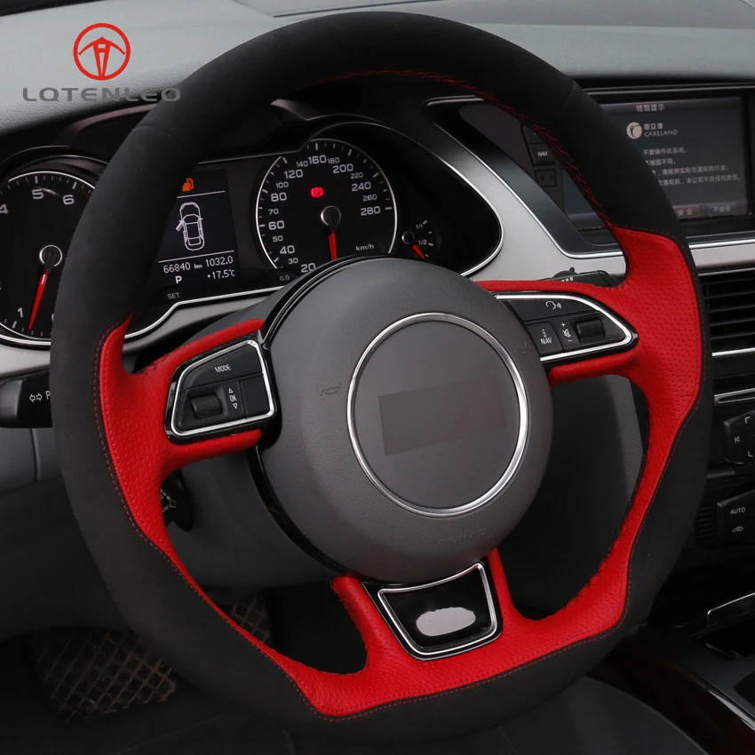 LQTENLEO красная кожа черная замша для Audi A1 A3 A4 2015-2016 A7 2012-2018 S7 2013-2018 RS7 2014-2015 |