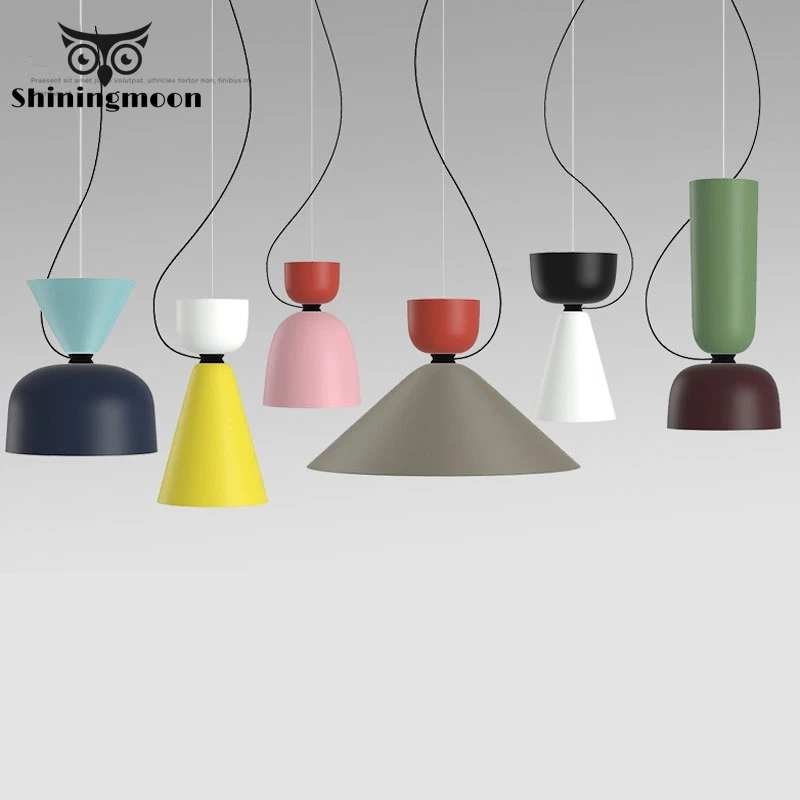 Скандинавский светодиодный цветной подвесной светильник в Дания искусство