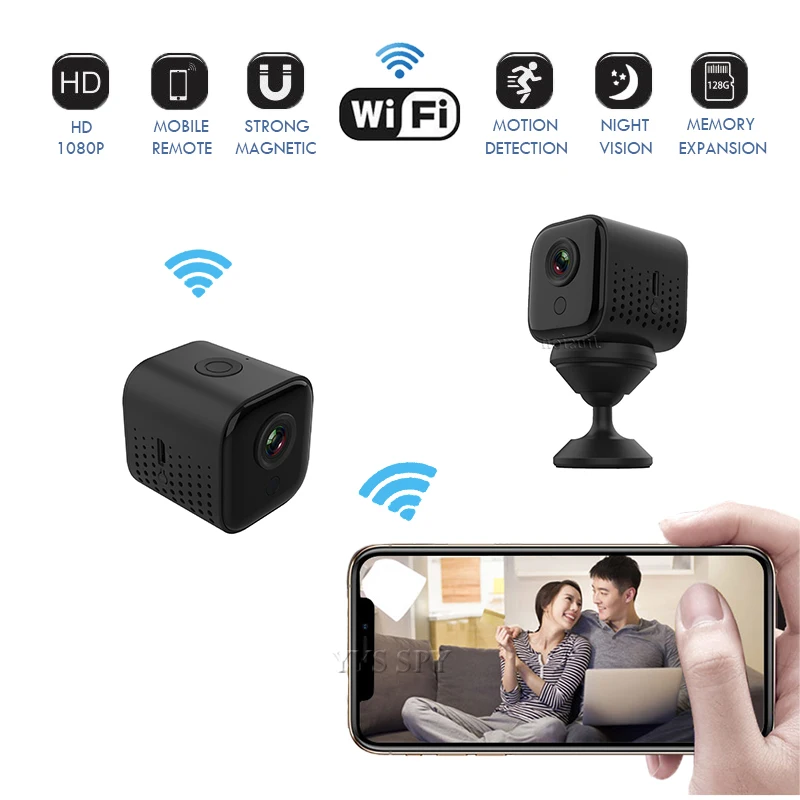 1080P Wifi мини камера с магнитным корпусом ночного видения HD видео аудио рекордер