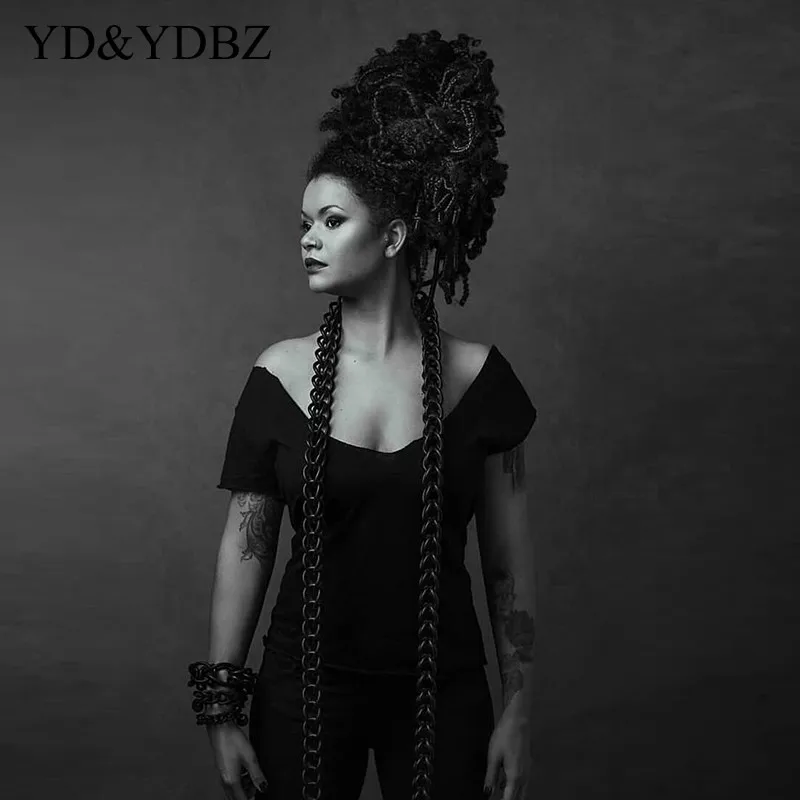 

Ожерелье YD & YDBZ в стиле панк с гиперболой, ожерелье из резиновой веревки, ювелирное изделие для женщин, ожерелье с подвесками, длинные цепочк...