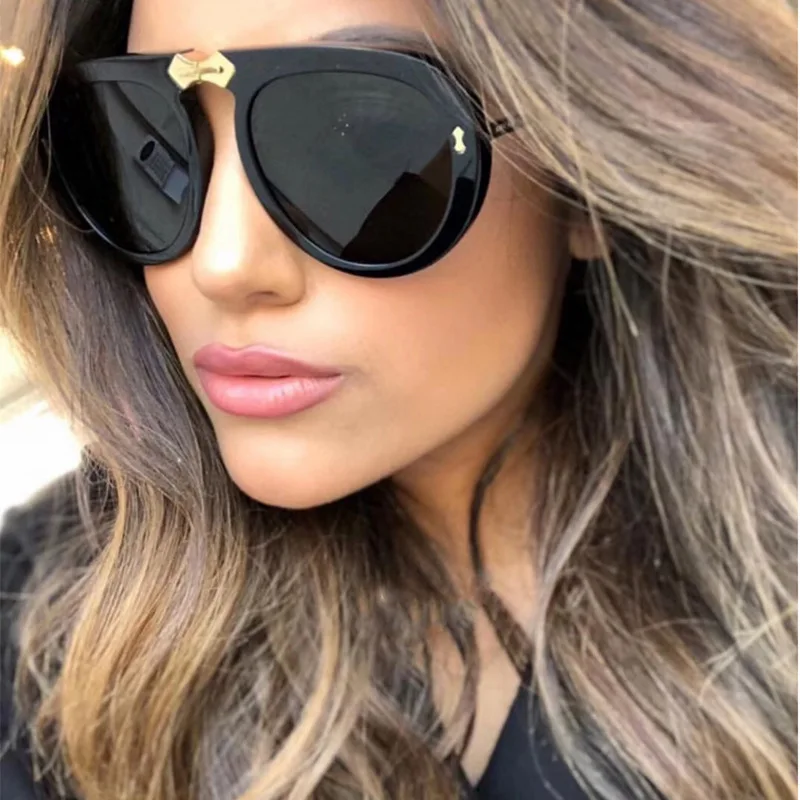 

Солнцезащитные очки женские круглые, складные, в металлической оправе, 2021