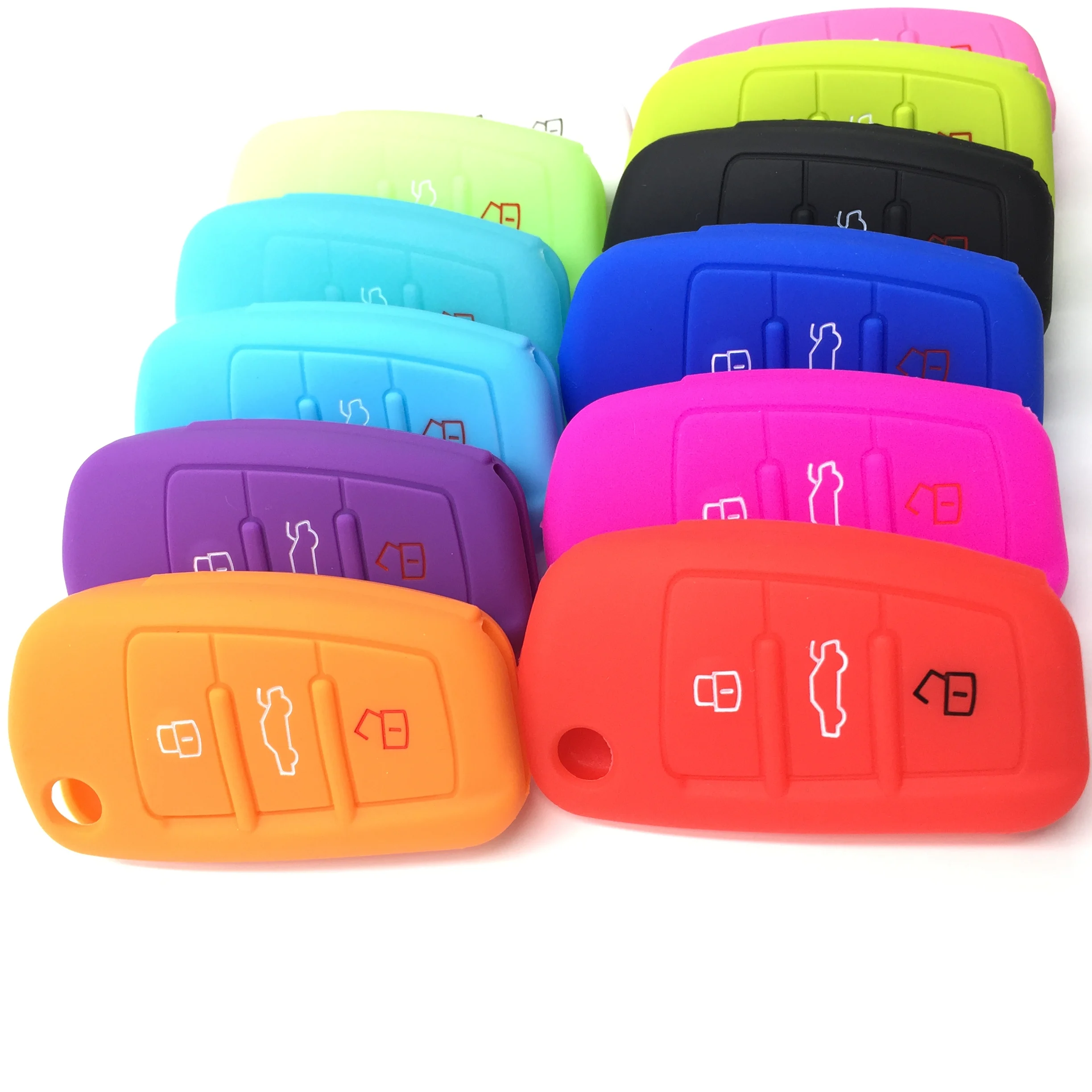 Черный красный 3 кнопки силиконовый чехол для ключей автомобиля Audi A3 A4 A6 складной