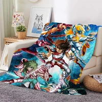 cloocl anime the knights of the zodiac blanket 3d print flannel blanket sofa bedding travel flannel blankets hiking picnic quilt