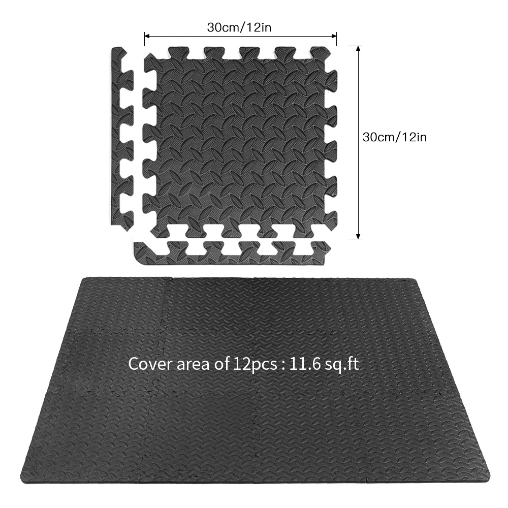 

24Pc Home Gym Mat EVA Leaf Grain Floor Mats Splicing Floor Pads Patchwork Rugs Yoga Room Thicken Floor Cushion Fitness Equipment