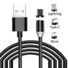 Кабель Micro USB (штекер)USB-C магнитный (штекер), поддержка быстрой зарядки, круглый 8-ми контактный штекер